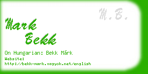 mark bekk business card