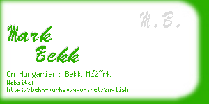 mark bekk business card